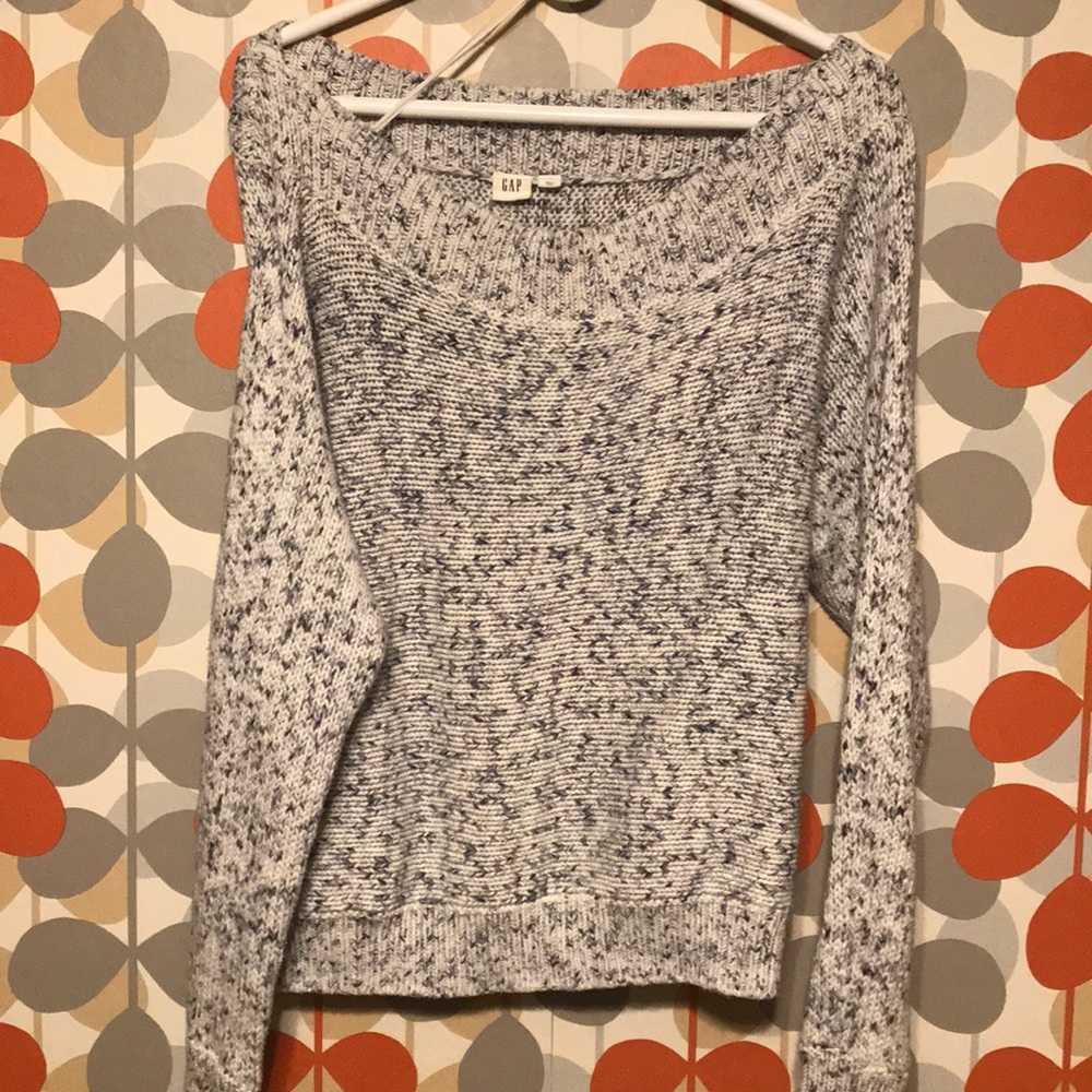 Off the shoulder gap sweater